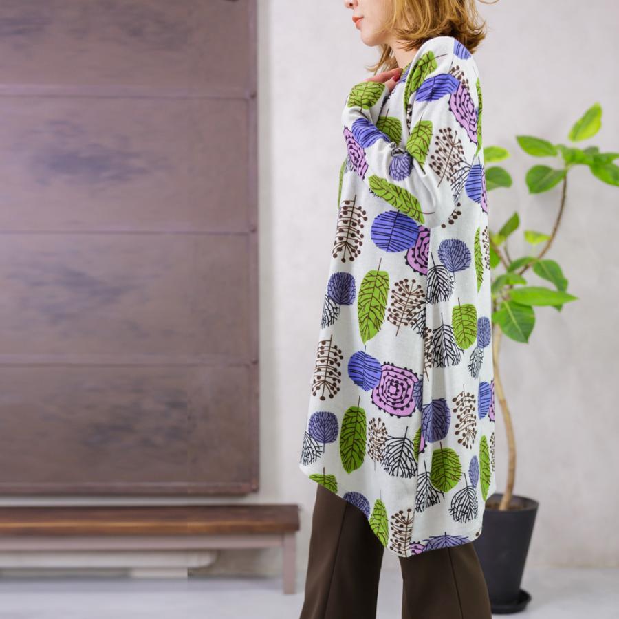 チュニック レディース 秋冬 ワンピース サイドが長い裾 ポリエステル 両面起毛 北欧柄 ベージュ Ns Mc1634 ピアス アクセサリーカラコンpiena 通販 Yahoo ショッピング