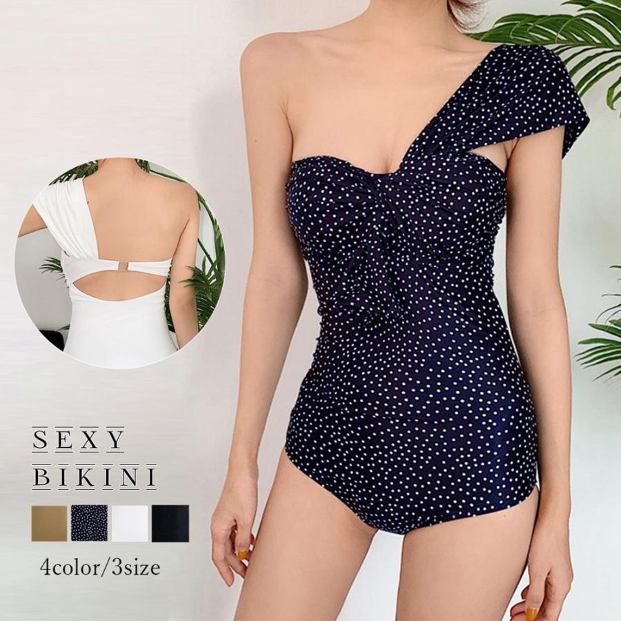 ワンピース水着 レディース 春夏 ワンショルダー バンドゥ フロント結び ポリエステル Ns Mulin 002 ピアス アクセサリーカラコンpiena 通販 Yahoo ショッピング