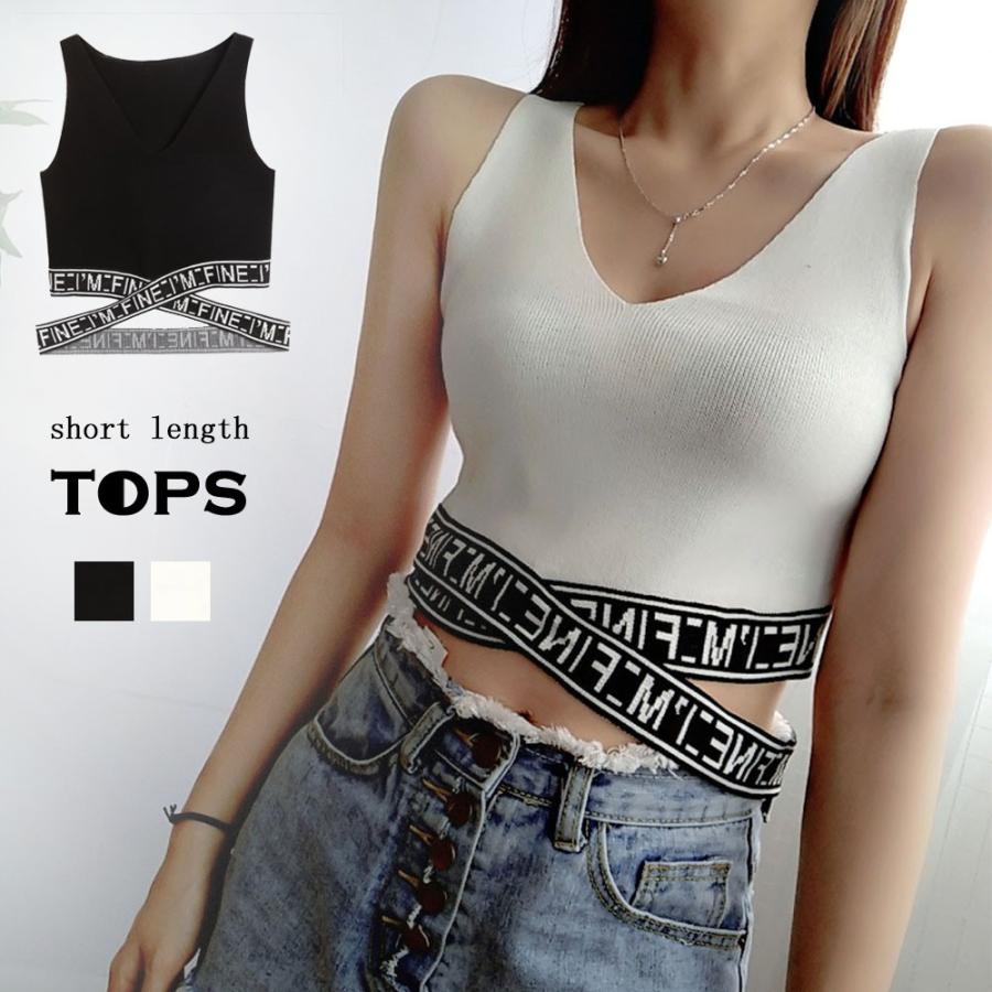 タンクトップ レディース 春夏 へそ出し ニット ノースリーブ ショート丈 ポリエステル Ns Qscy 004 ピアス アクセサリーカラコンpiena 通販 Yahoo ショッピング