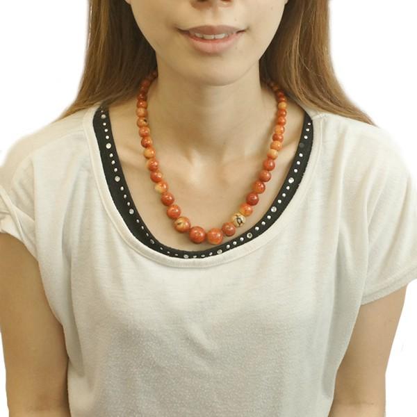 ネックレス アップルサンゴ 天然石 りんごのようなナチュラルな赤 カジュアルにも ドレスアップにも レディース ワンピースやシャツに合わせてオシャレ Oku Apsa 001 ピアス アクセサリーカラコンpiena 通販 Yahoo ショッピング