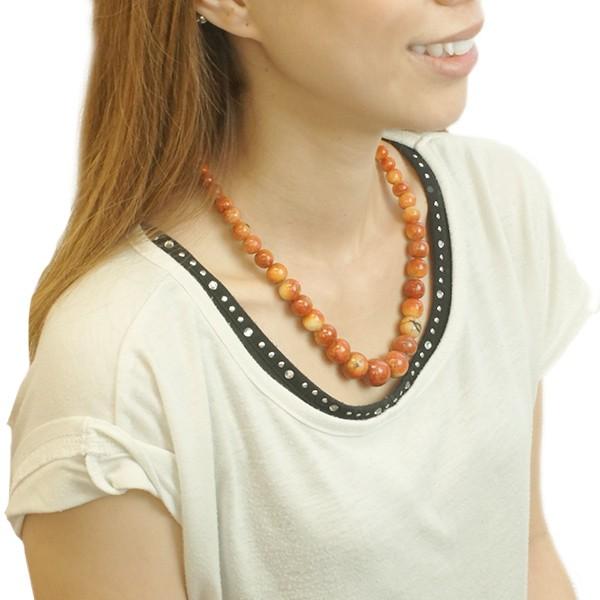 ネックレス アップルサンゴ 天然石 りんごのようなナチュラルな赤 カジュアルにも ドレスアップにも レディース ワンピースやシャツに合わせてオシャレ Oku Apsa 001 ピアス アクセサリーカラコンpiena 通販 Yahoo ショッピング