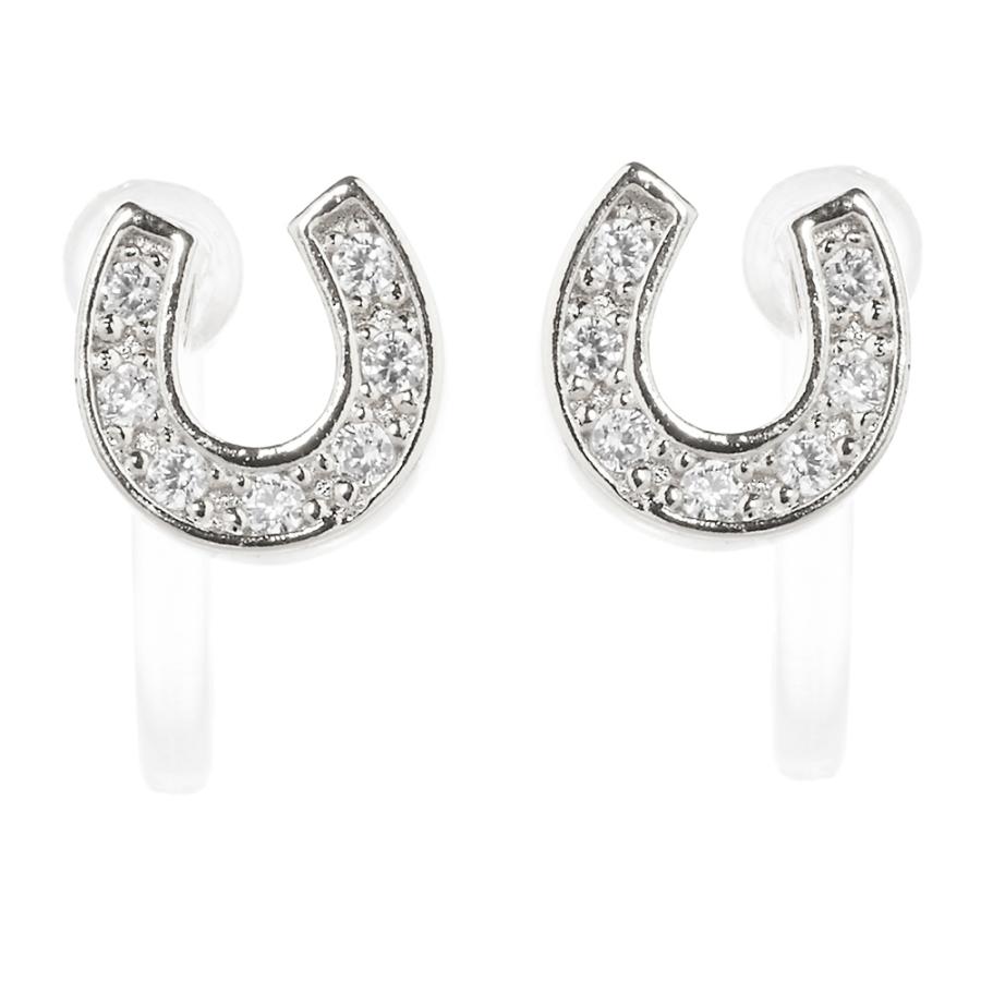 レディース ノンホールピアス 樹脂ポスト ノンアレルギー 馬蹄 ホース