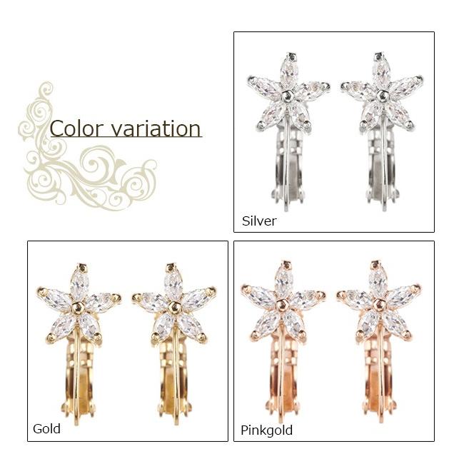 イヤリング Imfスプリング 柔らかタッチで痛くない フラワーモチーフ ニッケルフリー ラインストーン 定番 人気 イアリング ソフトタッチ 重くない 通販 人気