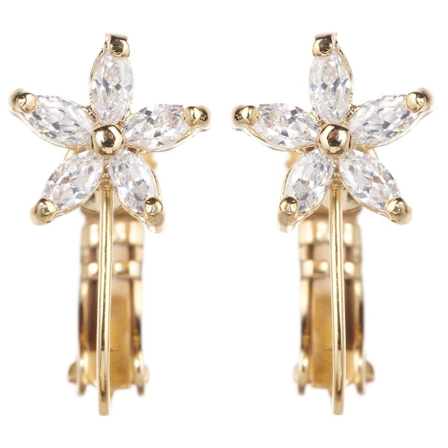 イヤリング Imfスプリング 柔らかタッチで痛くない フラワーモチーフ ニッケルフリー ラインストーン 定番 人気 イアリング ソフトタッチ 重くない 通販 人気