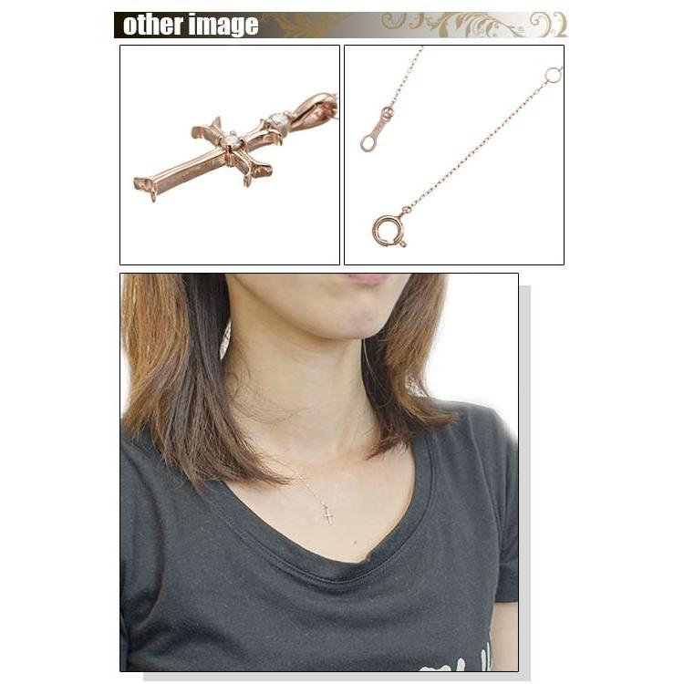 天然ダイヤモンドが輝く クロスモチーフペンダントネックレス  