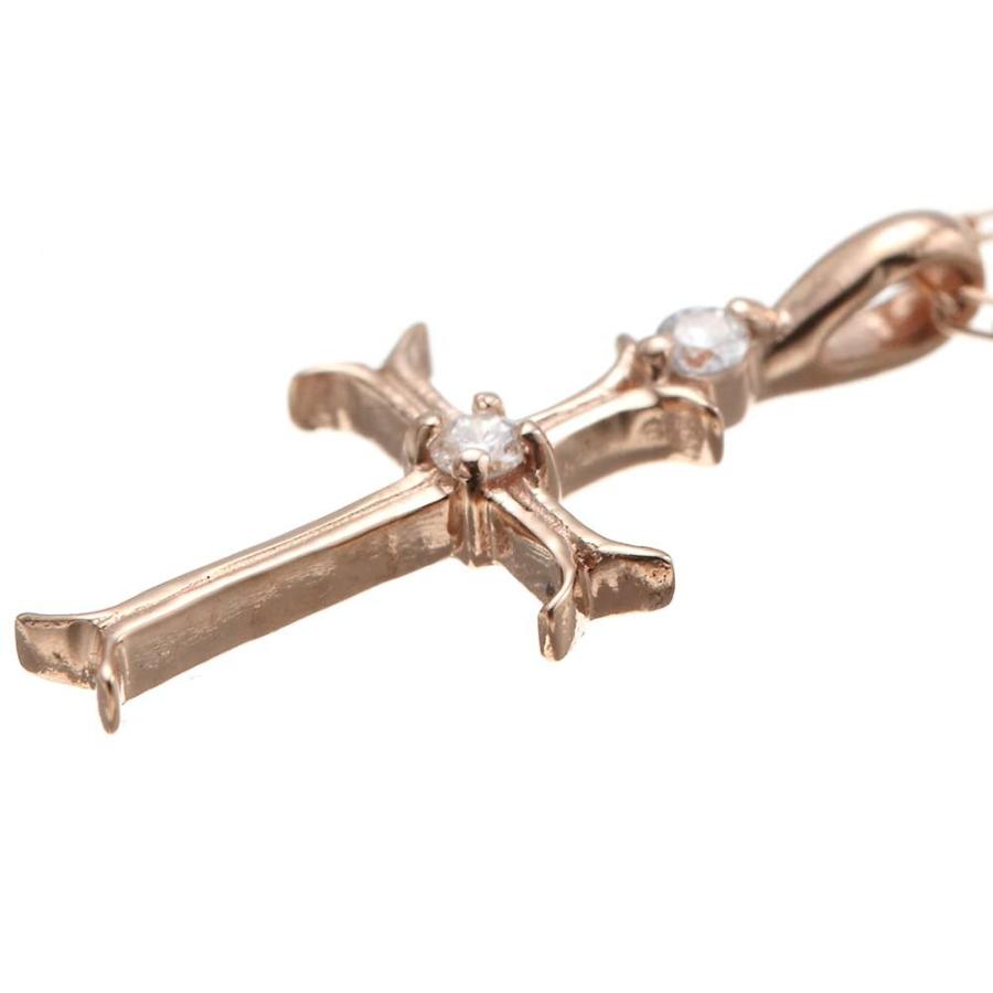 天然ダイヤモンドが輝く クロスモチーフペンダントネックレス  