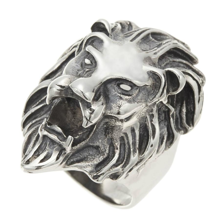 リング シルバー925 ライオン 獅子 3D フェイス 大きめ 大ぶり 高品質