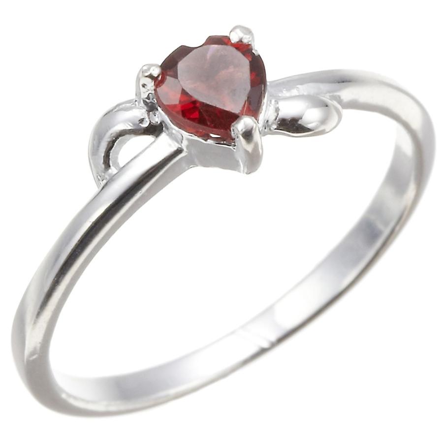 リング 指輪 シルバー925製 ロードライトガーネット ハートカット 華奢
