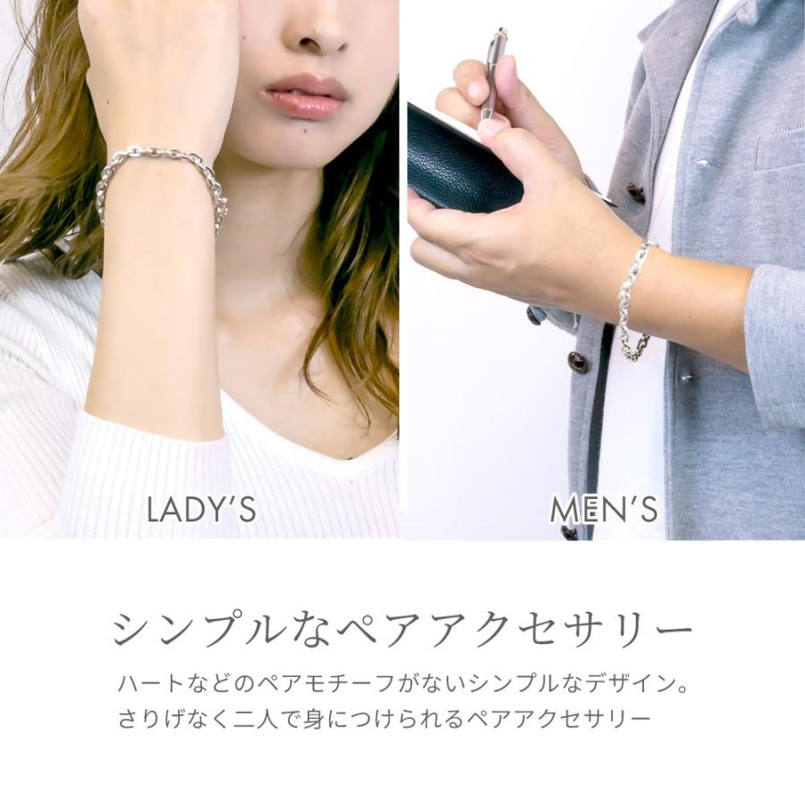 ペアブレスレット メンズ レディース シルバー925製 極太あずきチェーン カットアズキ 小豆 シンプル お揃い 爆買_5