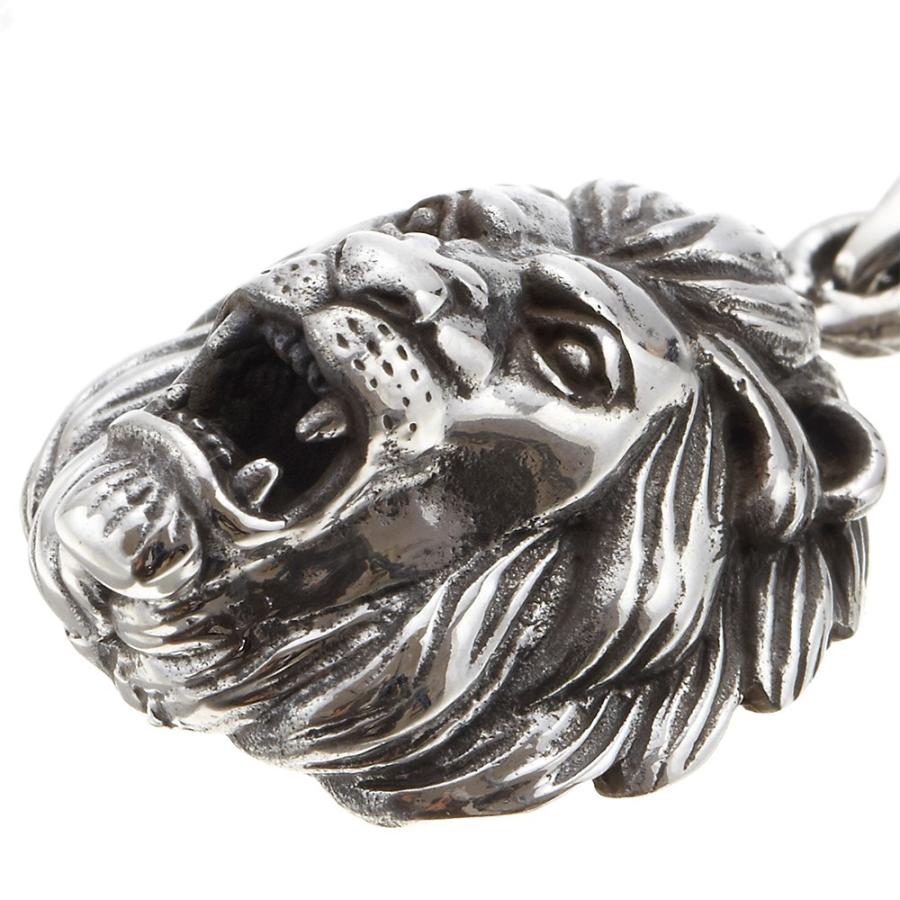 リアルなライオンモチーフメンズシルバーネックレスペンダント