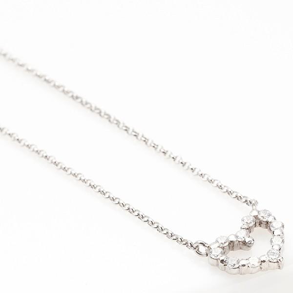 ネックレス シルバー925製 オープンハート キュービックジルコニア ショートネックレス デイリー シンプル オシャレ ガーリー 定番 爆買_3