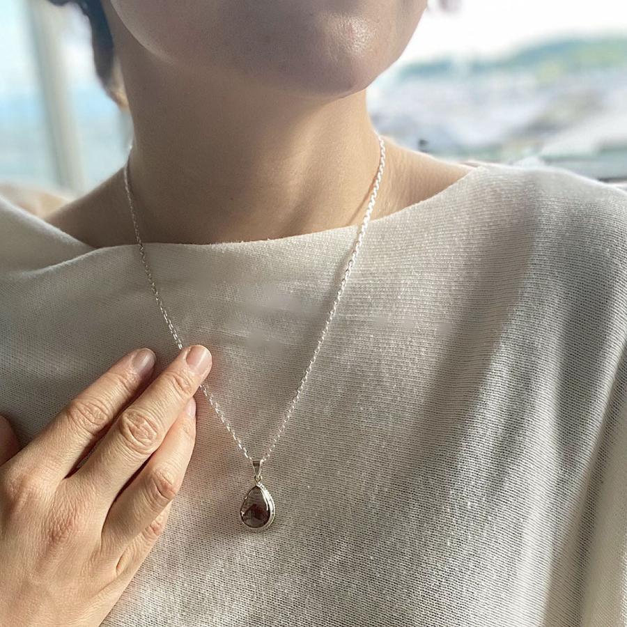4°C シルバー925 ドロップ型ネックレス