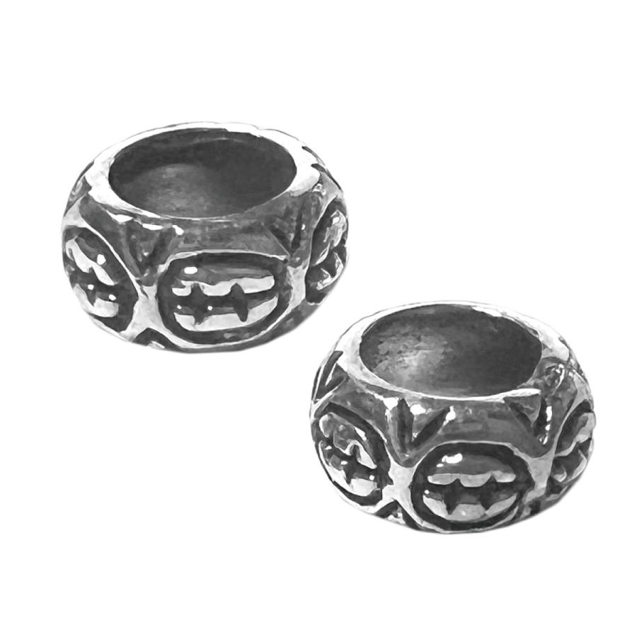 ビーズ シルバー925 アクセサリーパーツ 2個セット 模様 金具