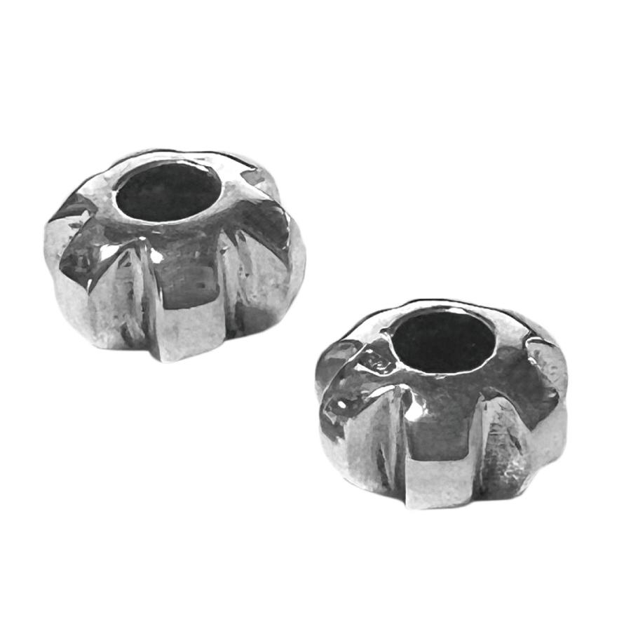 ビーズ シルバー925 アクセサリーパーツ 2個セット 歯車 金具