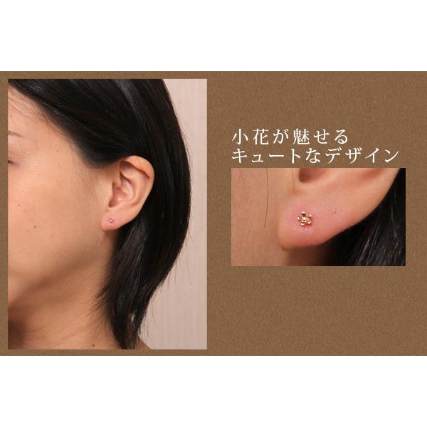 ピアス フラワー me on... K10ピンクゴールド プチお花モチーフ 爆買 