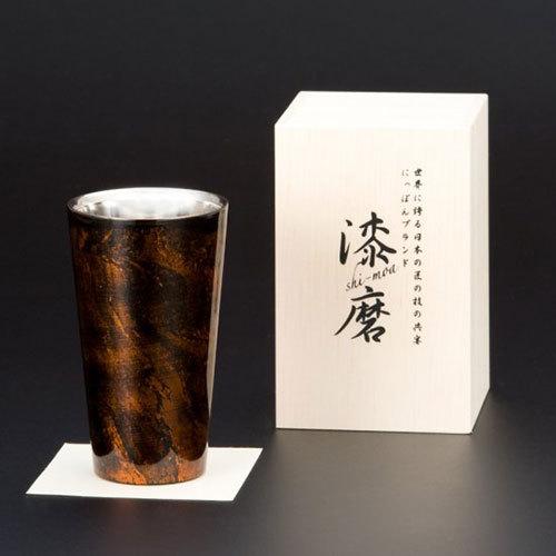ウチキ 漆磨 漆塗りカップ 白檀(びゃくだん) ストレートカップ 黒(二重構造) SCW-L501の画像