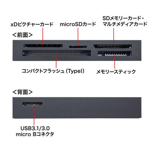 サンワサプライ USB3.1 マルチカードリーダー ADR-3ML50BK｜kagu-plaza｜05