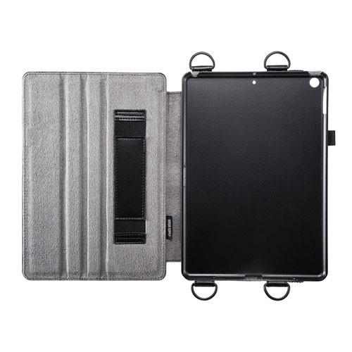 サンワサプライ iPad 10.2インチ スタンド機能付きショルダーベルトケース PDA-IPAD1612BK｜kagu-plaza
