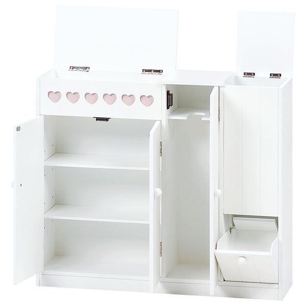 トイレラック トイレ収納 約幅60cm ホワイト 可動棚付き 完成品 お手洗い 御手洗 収納家具 収納用品 掃除用品の画像