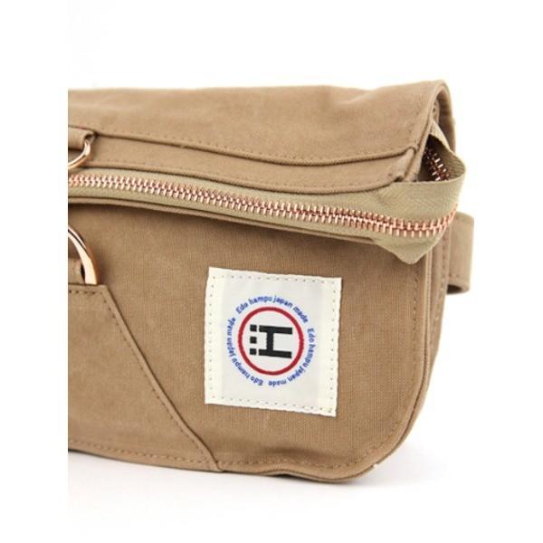 ウエストバッグ ショルダーバッグ 日本製 ベージュ 綿100％ 江戸帆布