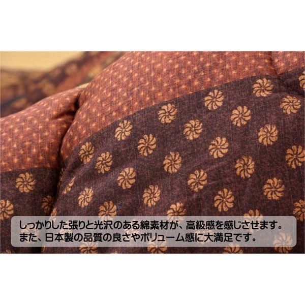 日本製 こたつ布団 こたつ厚掛敷布団 セット 和柄 正方形 ブルー 約205×205cm_2