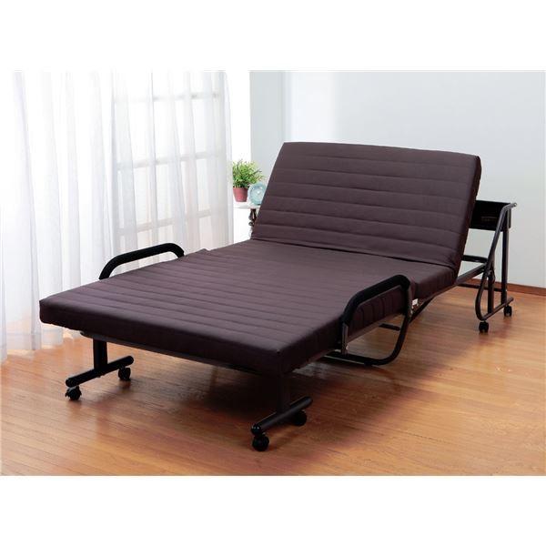折りたたみベッド/収納式リクライニングベッド 〔シングル/電動タイプ