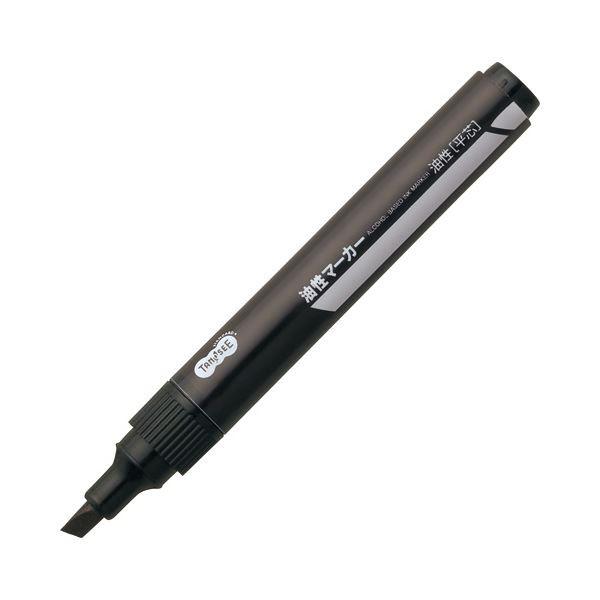 （まとめ） TANOSEE キャップ式油性マーカー シングル 太字 黒 1セット（50本） 〔×4セット〕