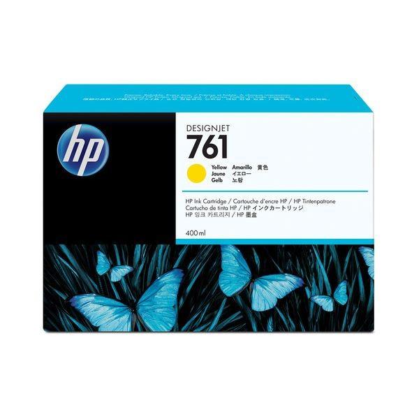 （まとめ） HP761 インクカートリッジ イエロー 400ml 染料系 CM992A 1個 〔×3セット〕