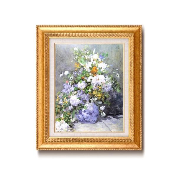 名画額縁 フレームセット F6号 ルノワール 「花瓶の花」 460×552×55mm 壁掛けひも付き 金フレーム