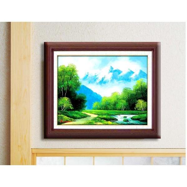 油絵額 フレームセット オンタケF6号 工藤昭重 「北アルプス」 433×525×