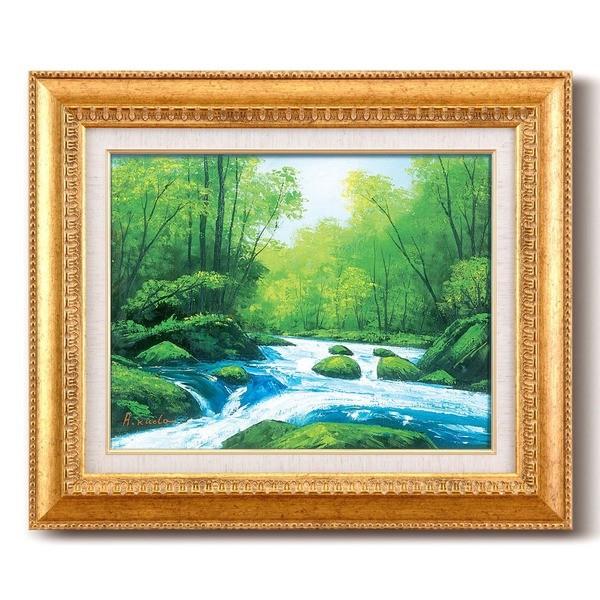 油絵額フレームセット 〔オンタケF6号〕 工藤昭重 「北アルプス」 433×