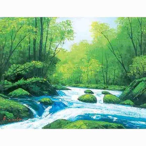 油絵額フレームセット 〔オンタケF6号〕 工藤昭重 「北アルプス」 433×