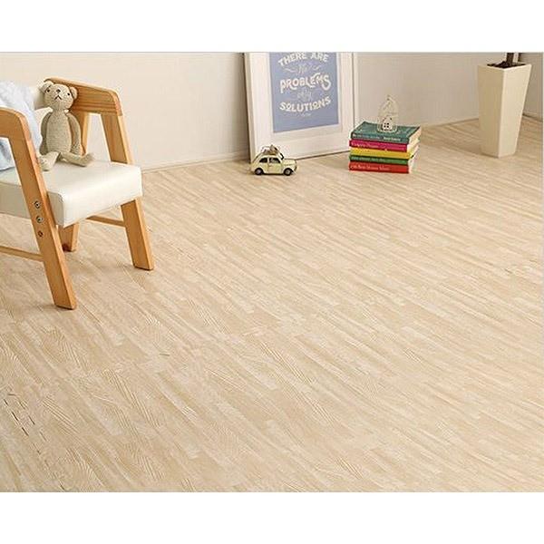 木目調ジョイントマット　☆ホワイト☆　32枚セット 大判 木目調 ジョイントマット 〔大判60cm×32枚セット ホワイト〕 サイド