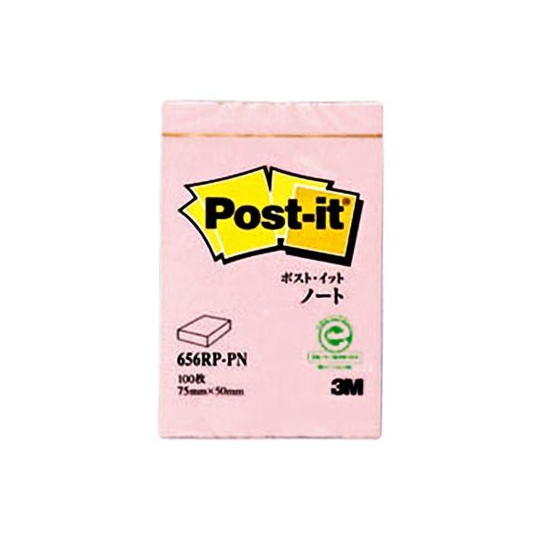 （まとめ） 3M ポスト・イット ノート再生紙スタンダードカラー 75×50mm ピンク 656RP-PN 1冊 〔×30セット〕