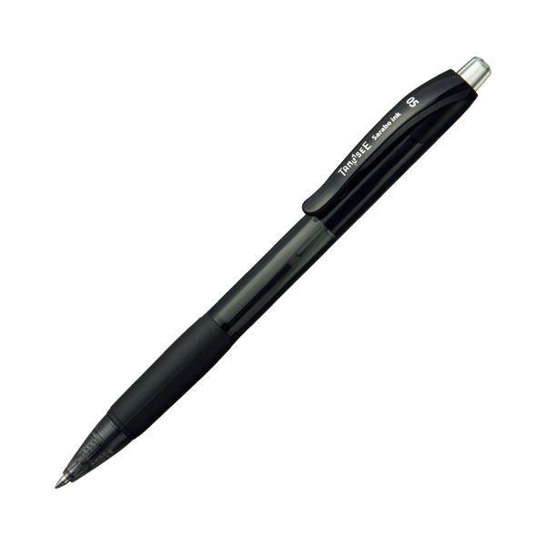 まとめ) TANOSEE ノック式油性ボールペン（なめらかインク） 0.5mm 黒