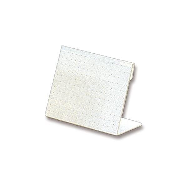 (まとめ) ライオン事務器 カード立L型（アクリル製） W80×H55mm L-80 1セット（20個） 〔×5セット〕
