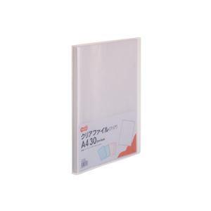 (まとめ) TANOSEE クリアファイル A4タテ30ポケット 背幅17mm クリア 1セット(10冊) 〔×5セット〕