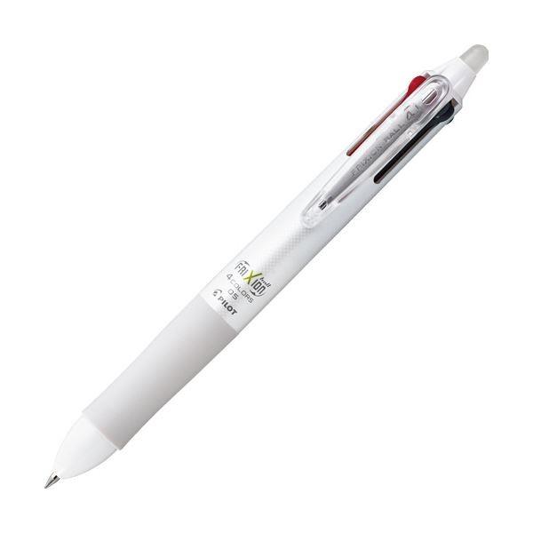 (まとめ) パイロット 多色ゲルインキボールペンフリクションボール4 0.5mm （軸色：ホワイト） LKFB-80EF-W 1本 〔×10セット〕
