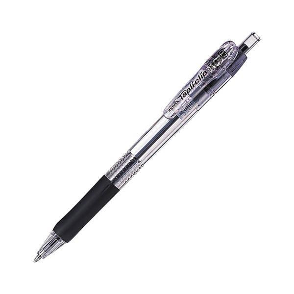 (まとめ) ゼブラ 油性ボールペン タプリクリップ 0.7mm 黒 BN5-BK 1セット(10本) 〔×10セット〕