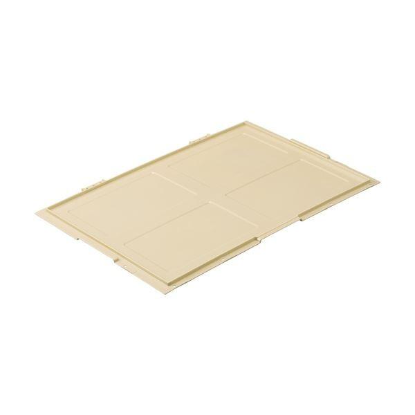 (まとめ) TANOSEE 折りたたみコンテナフタのみ 75L用 アイボリー 1枚 〔×10セット〕
