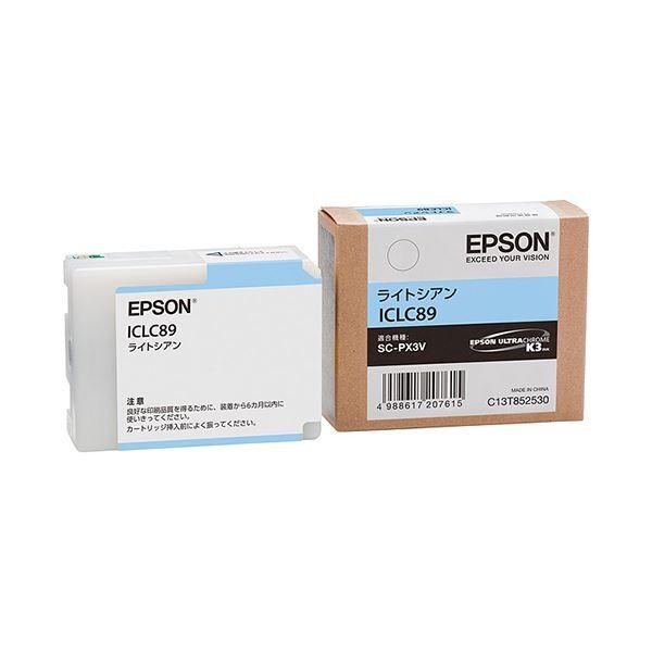 (まとめ) エプソン EPSON インクカートリッジ ライトシアン ICLC89 1個 〔×10セット〕