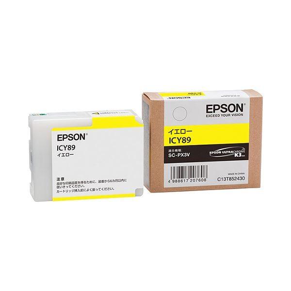 (まとめ) エプソン EPSON インクカートリッジ イエロー ICY89 1個 〔×10セット〕