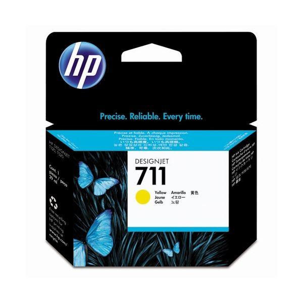 (まとめ) HP711 インクカートリッジ イエロー 29ml 染料系 CZ132A 1個 〔×10セット〕