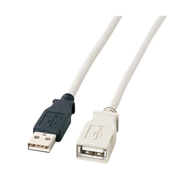 (まとめ) TANOSEE USB延長ケーブル （A）オス-（A）メス 2m 1本 〔×10セット〕