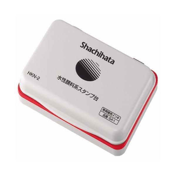 シヤチハタ 水性顔料系スタンプ台 中形 赤 HKN-2-R 1個 〔×10セット〕