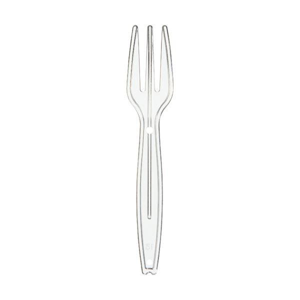 (まとめ) サンナップ 試食用 ミニフォーク 90mm 個包装 MF100P-CL 1パック(100本) 〔×30セット〕