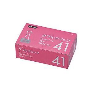 (まとめ) TANOSEE ダブルゼムクリップ 特大 口幅41粍 しろがね色 1箱（10個） 〔×30仕かける〕