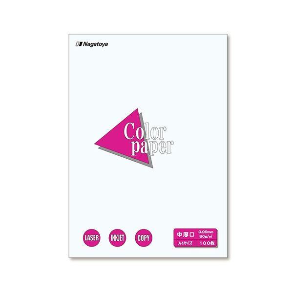 (まとめ) 長門屋商店 Color Paper A4 中厚口 白 ナ-3201 1冊（100枚） 〔×30セット〕