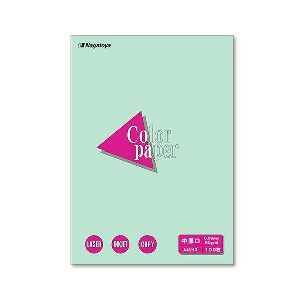 (まとめ) 長門屋商店 Color Paper A4 中厚口 浅黄 ナ-3211 1冊（100枚） 〔×30セット〕