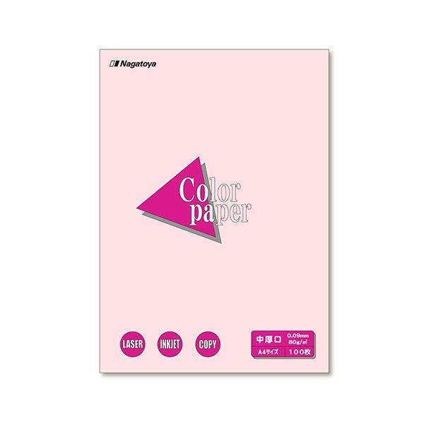 (まとめ) 長門屋商店 Color Paper A4 中厚口 さくら ナ-3219 1冊（100枚） 〔×30セット〕